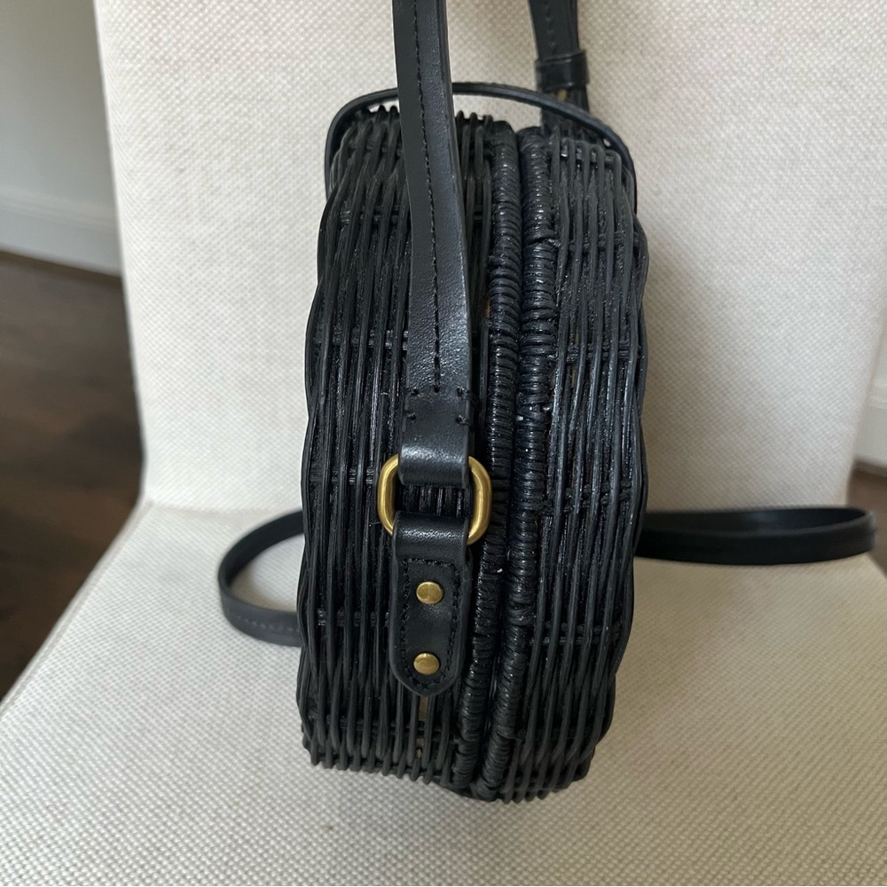 J. Crew Round Straw Bag in Black - Picture 5 of 15